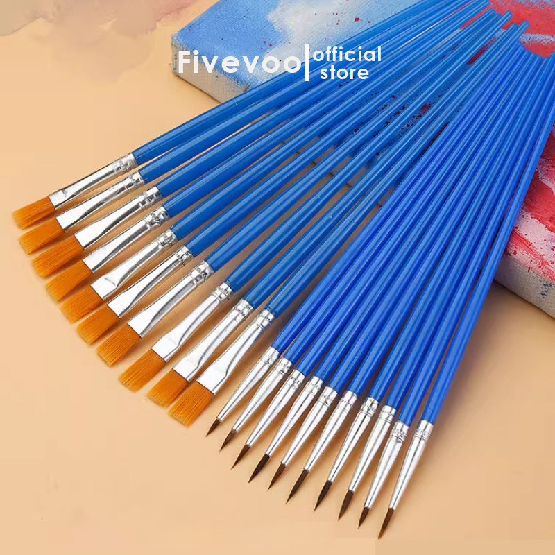 

FIVEVOO Kuas Cat Set 10 pcs/ Kuas Set 20 pcs /Cat Air Anak/Sikat multifungsi/Painting brush/Kuas