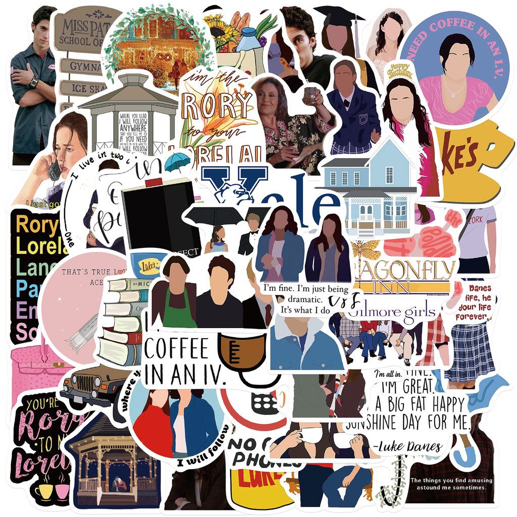 

50PCS Gilmore Girls Sticker Laptop Harajuku Phone Luggage Cars Graffiti Art Picture Coffee Community Dormitory Cool Phone Decal