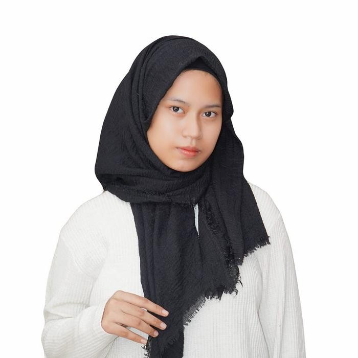 [New Collection] Part 1  PASHMINA CRINKLE premium Rawis Shawl Daily Hijab Jilbab Kusut Lavanya FULL 