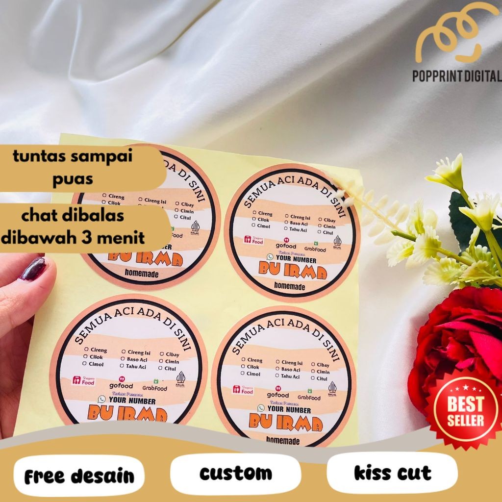 

PpD 2-4 Cetak Stiker Label Kemasan Cireng Cilok Cibay Sticker Bulat Free Desain Custom Brand