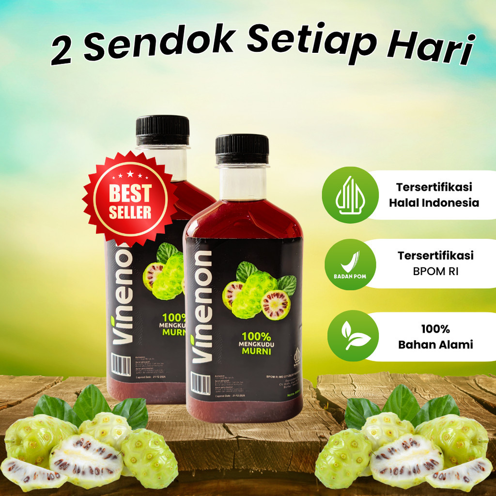 

Cuka Mengkudu Vinenon 100% Herbal Alami 2 Botol Solusi Alami Batu Ginjal Kolesterol & Asam Urat