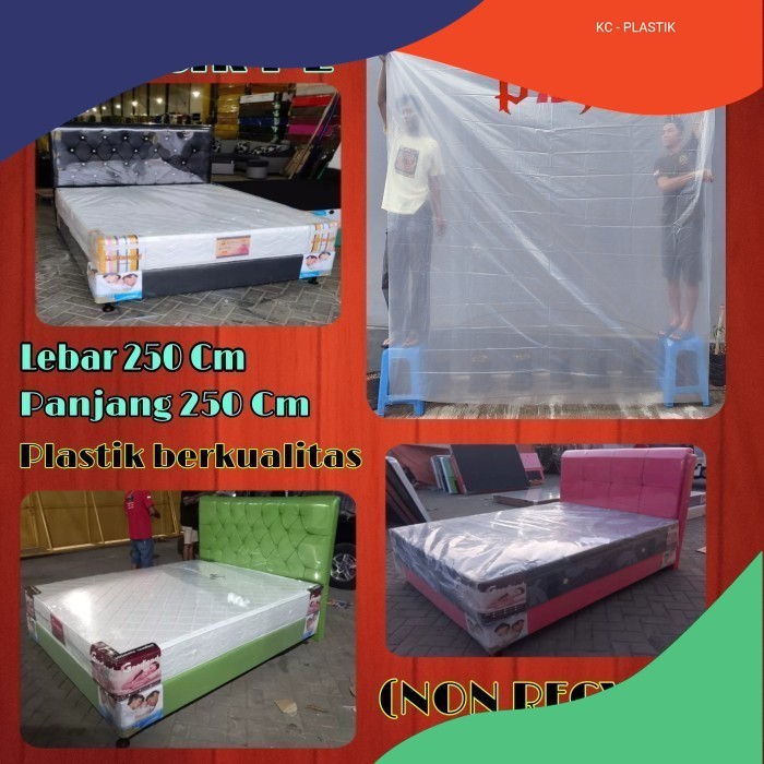 Kantong Plastik 250 x 250 Cm , Plastik PE Pembungkus Kasur Spring bed