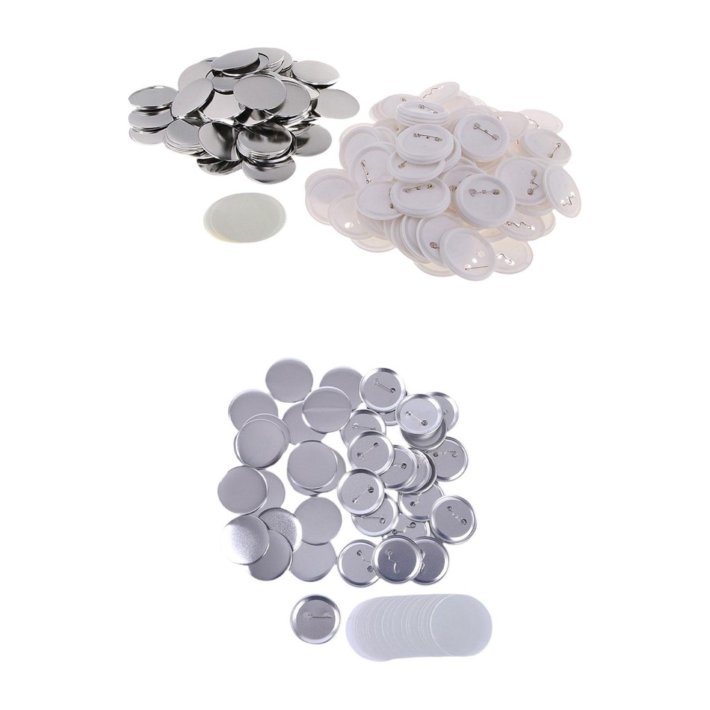 

100Pcs DIY Badge Making Supplies, Crafting Badge Components Shells and Base Components Round for Button Making Machine