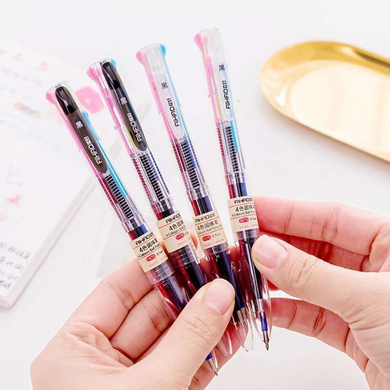 

1 Pieces Lytwtw's Four-Colors Ballpoint Pen For School Supplies Ball Point Creative Bullet Office Colorful Chancery Stationery