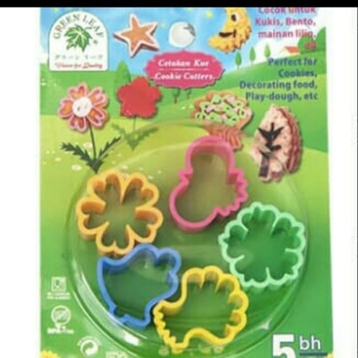 Cetakan Kue Kering Plastik Motif Bunga Merek Greenleaf