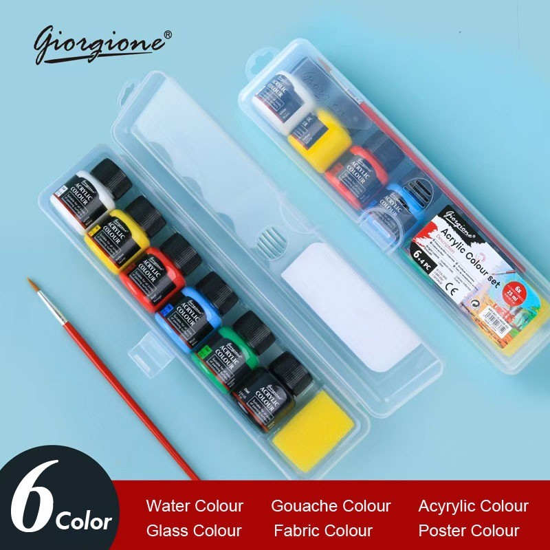 

BOBOMART GIORGIONE POSTER COLOUR 1 KOTAK ISI 6 WARNA WATERCOLOR PAINT CAT AIR 25ML MURAH