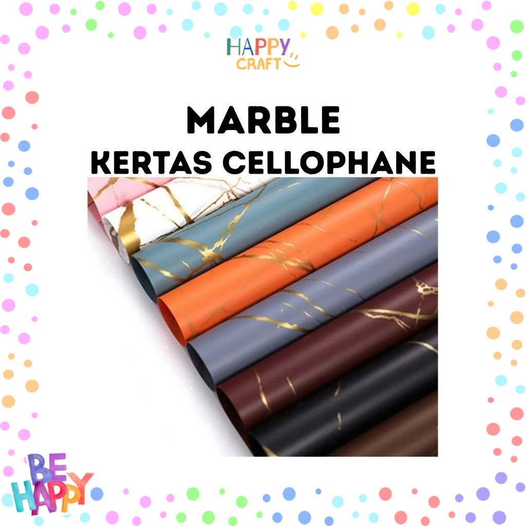 

(20 LEMBAR) Kertas Cellophane Buket Bunga - MARBLE - Flower Wrapping Paper