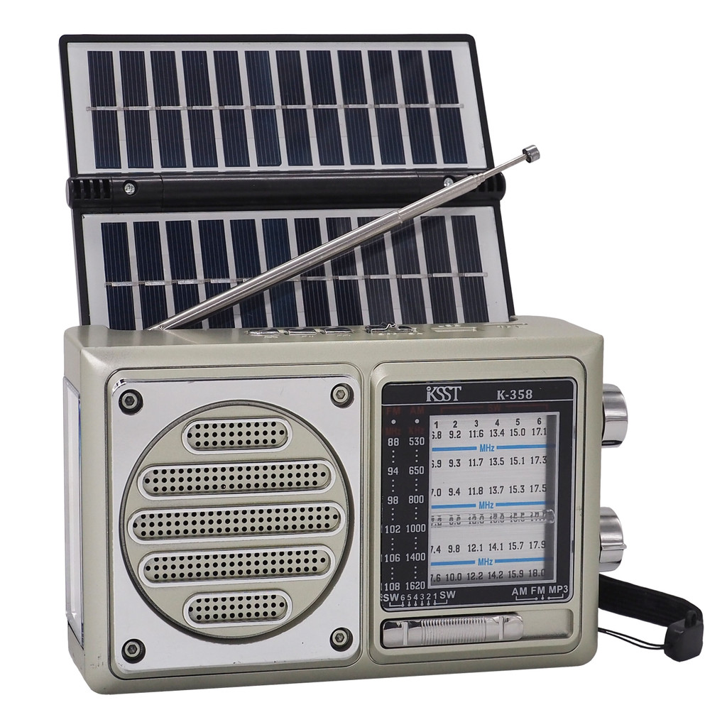 PILIHAN SHOPE Radio Bluetooth Tenaga Surya/Matahari Fleco F-358 Bisa Bluetooth Speaker + Senter Led 