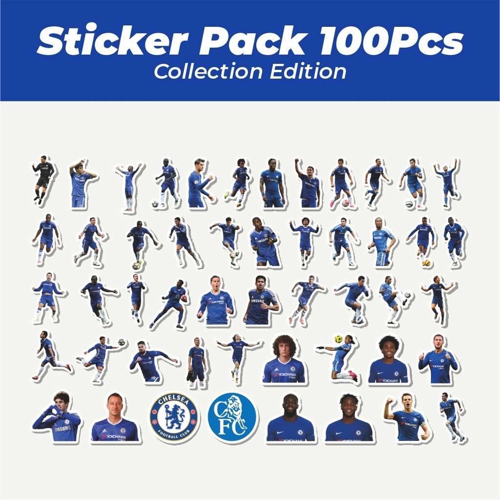 

Hot Football Series Chelsea FC Lucu Anti Air Stikers Berperekat Waterproof Sticker Decal Buat Motor Helm Buku Journal Koper Casing HP Laptop Botol Minum
