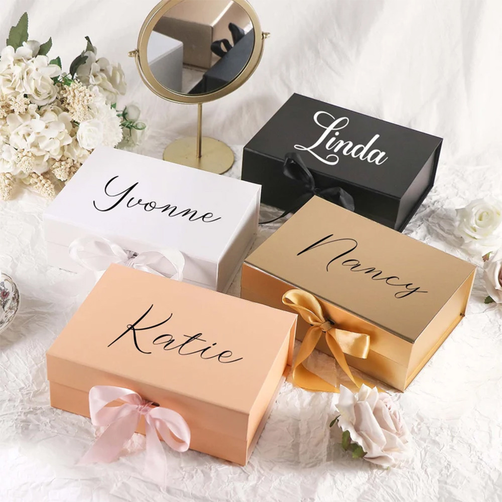 

Personalized Wedding Gift Box Custom Name Sticker for Bridal Shower Gift Boxes Bridesmaid Box Hen Party Decorations