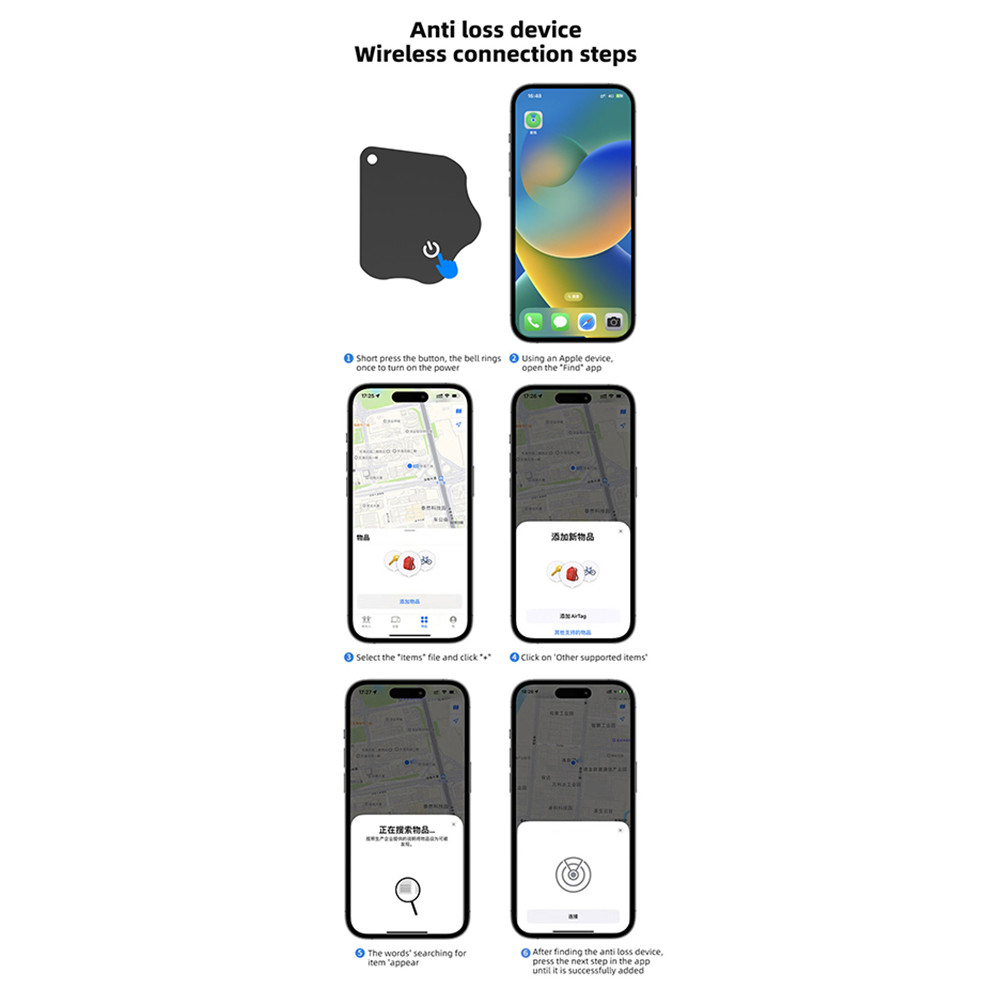 

Wireless Charging Item Card Finder Works for Apple Find My Smart Tag Wallet Tracker Ultra Thin Tracker Keys Suitcase Bag Locator