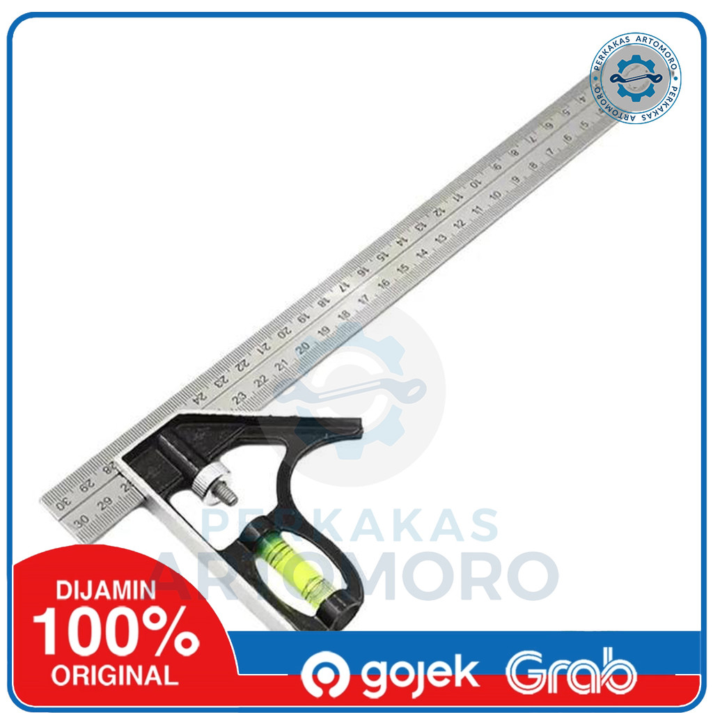 Penggaris SiKu Waterpass Kombinasi Bisa digeser - PENGGARIS SIKU