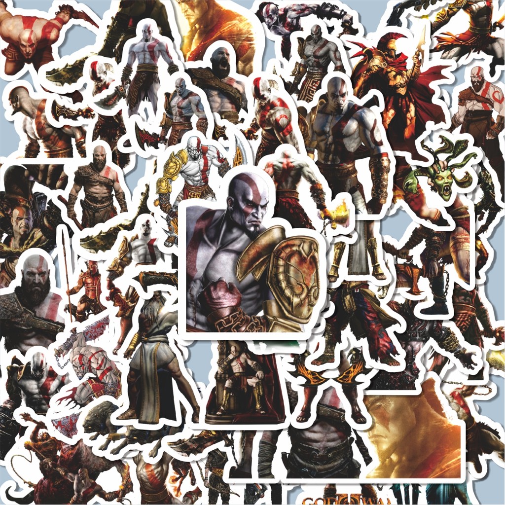 

100PCS Lucu Stiker Video Game Series God Of War Character Mix Stiker Aesthetic Stiker Anti Air Stikers Berperekat Waterproof sticker decal buat Motor Helm Buku Journal Koper Casing HP Laptop Botol Minum Hadiah anak