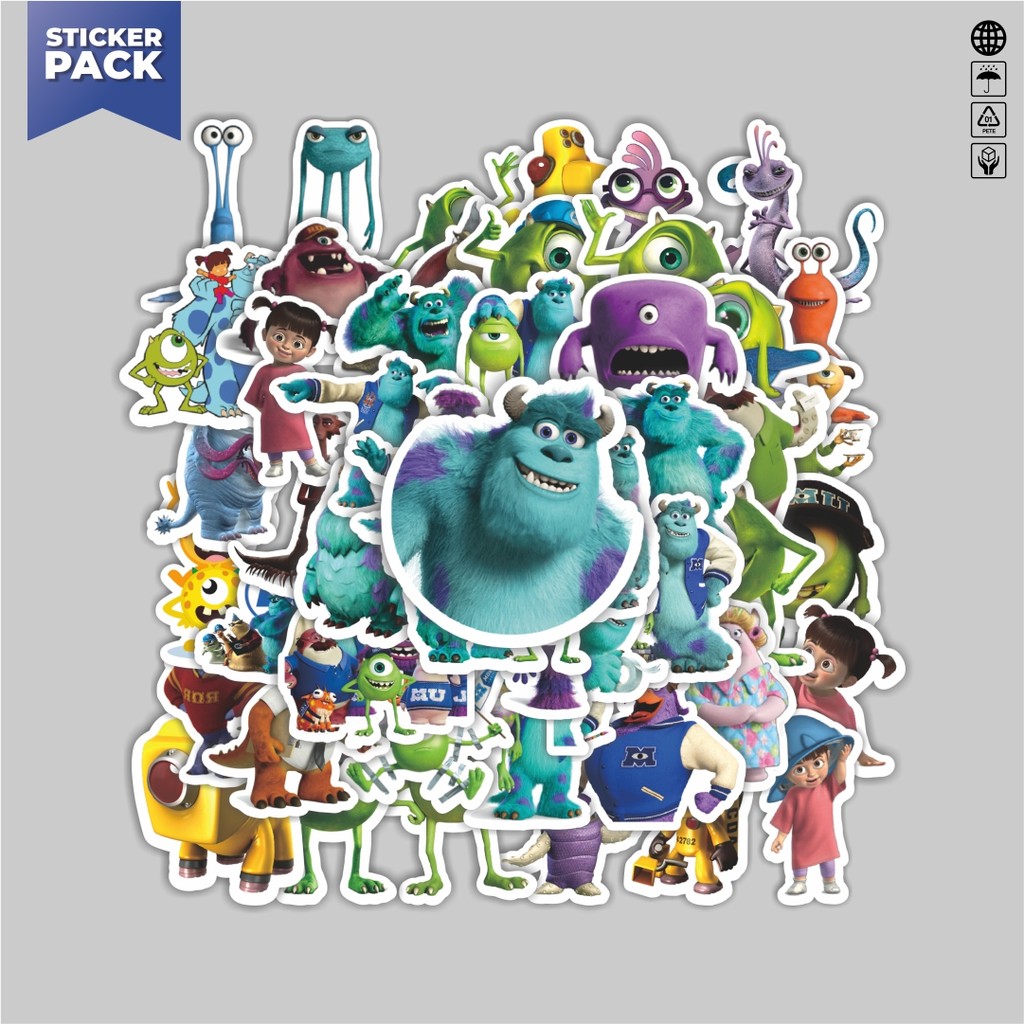 

[100PCS]Stiker Pack Stiker Pixar Series Monster Aesthetic Vinyl Anti Air Dekorasi Sticker Laptop Buku Journal Koper Helm Casing HP Gitar Helm Skateboard