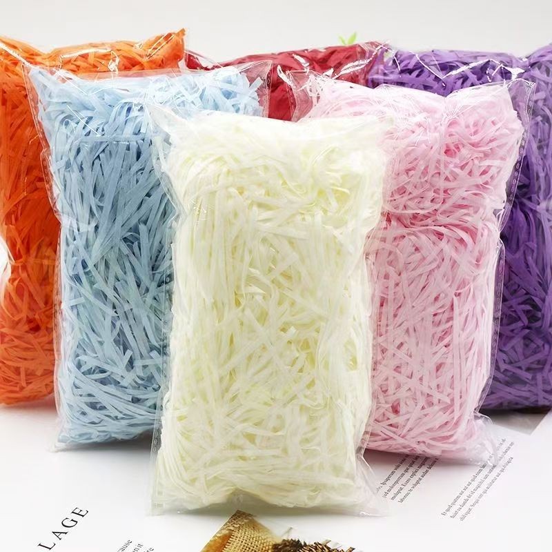 

100g Colorful Raffia Shredded Paper Candy Boxes DIY Gift Box Filling Material Tissue Party Gift Packaging Filler Decor