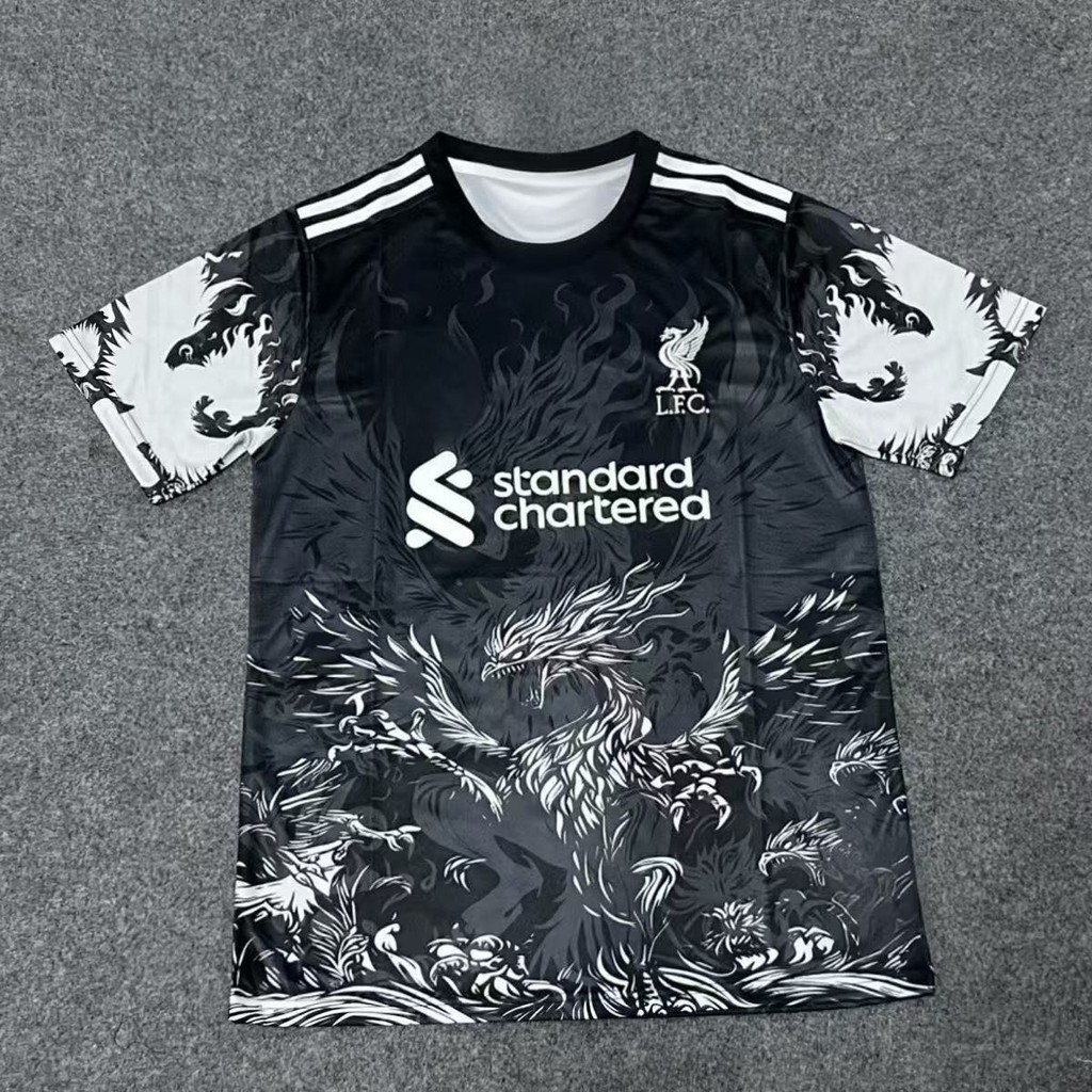 Jersey Pelatihan Edisi Khusus Real Madrid Baru Liverpool Lengan Pendek Cetak Pola Naga Sepak Bola Ka