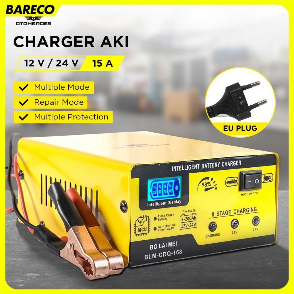 OTOHEROES BO LAI MEI Charger Aki Mobil Battery Charger 12V/24V 15A - BLM-CDQ-168