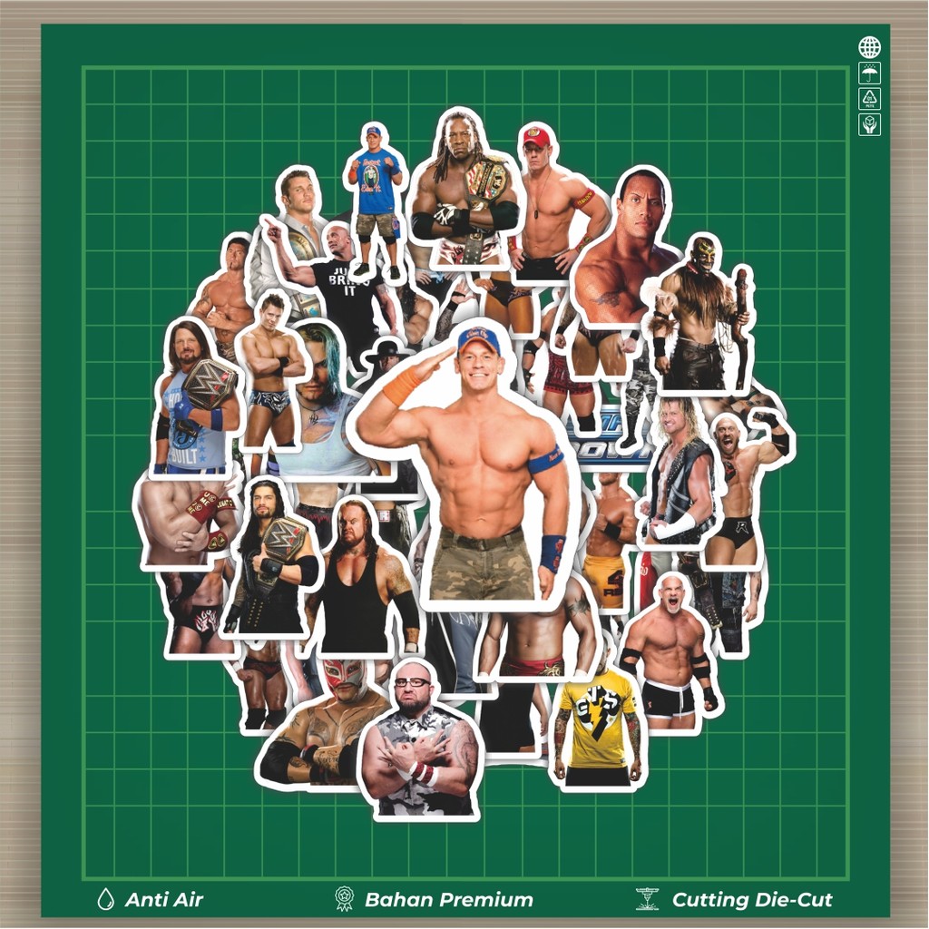 

HOT 50 PCS STIKER Stiker WWE SmackDown Series 1 Stiker Fashion Cars Decal Dingin Kartu Album Custom Vinyl Anti Air- Sticker Aesthetic Buku Journal Koper Casing HP Tablet Laptop Helm Motor Botol Minum