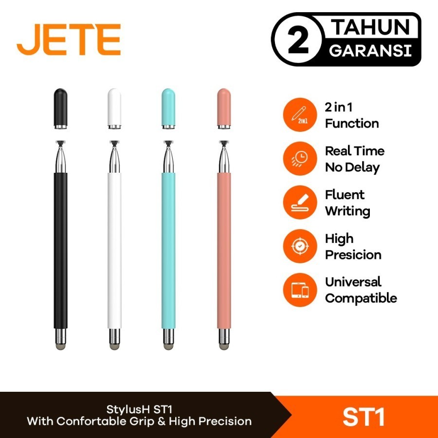 

Stylus Pen 2in1 JETE ST1 for IOS Android Universal Pen Disk & Fiber Tip No Charge - Original