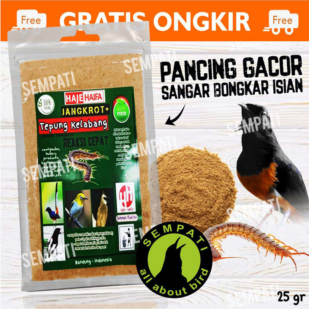 SEMPATI Jangkrot Tepung Kroto Madu + Tepung Kelabang Protein Tinggi Voer Halus Pakan Makanan Burung 