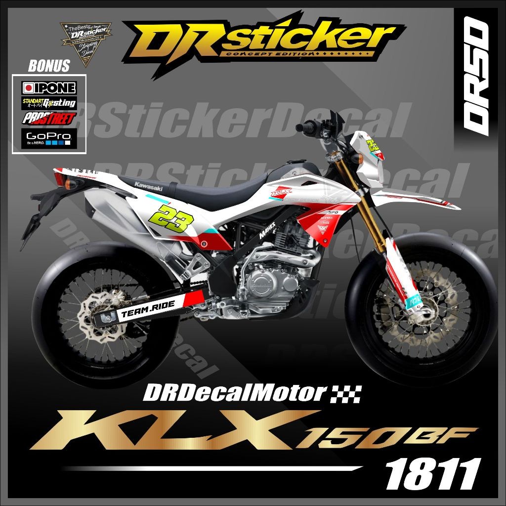 CUSTOM DECAL STICKER KLX BF/SUPERMOTO/ KLX 150/BF