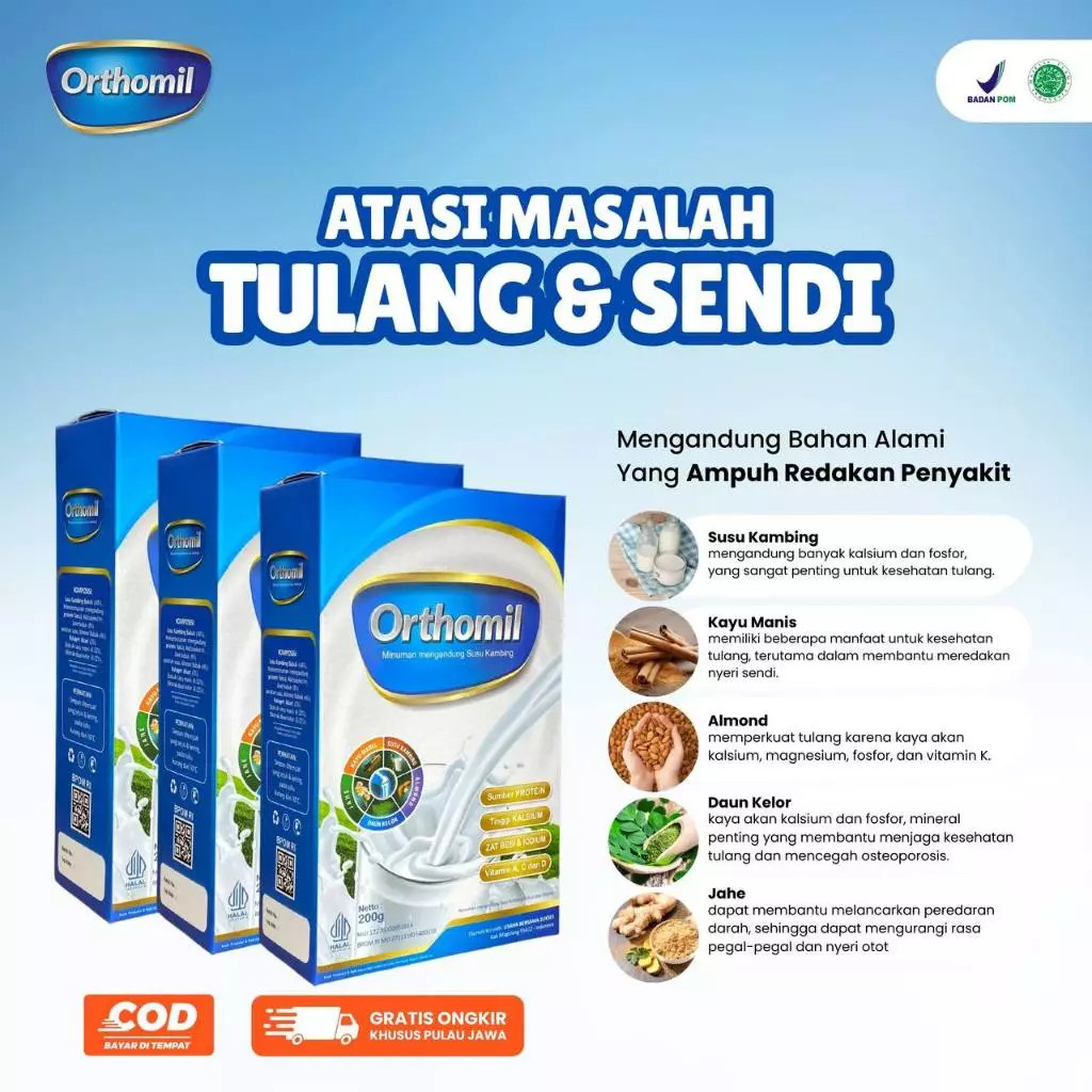 

ORTHOMIL Susu Kambing Plus Collagen - Suplemen untuk Tulang dan Sendi - SUSU KAMBING 40% plus COLLAGEN 2% Original