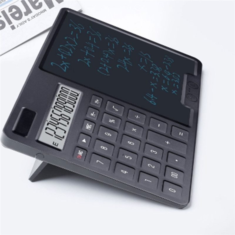 

12-Bit Solar Powered Calculator For Business, Office, And Student Use With Convenient Writing Board