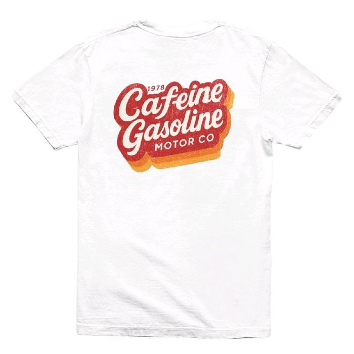 (COD) Kaos Retro Vintage Caffeine Gasoline Motorcycle Company Unisex T-Shirt Racing - S