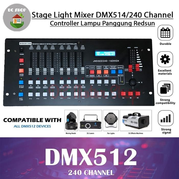 Mixer Lighting DMX 512 / Disco 240 DMX240 Controller Lampu Panggung - Mixer Lighting DMX 512