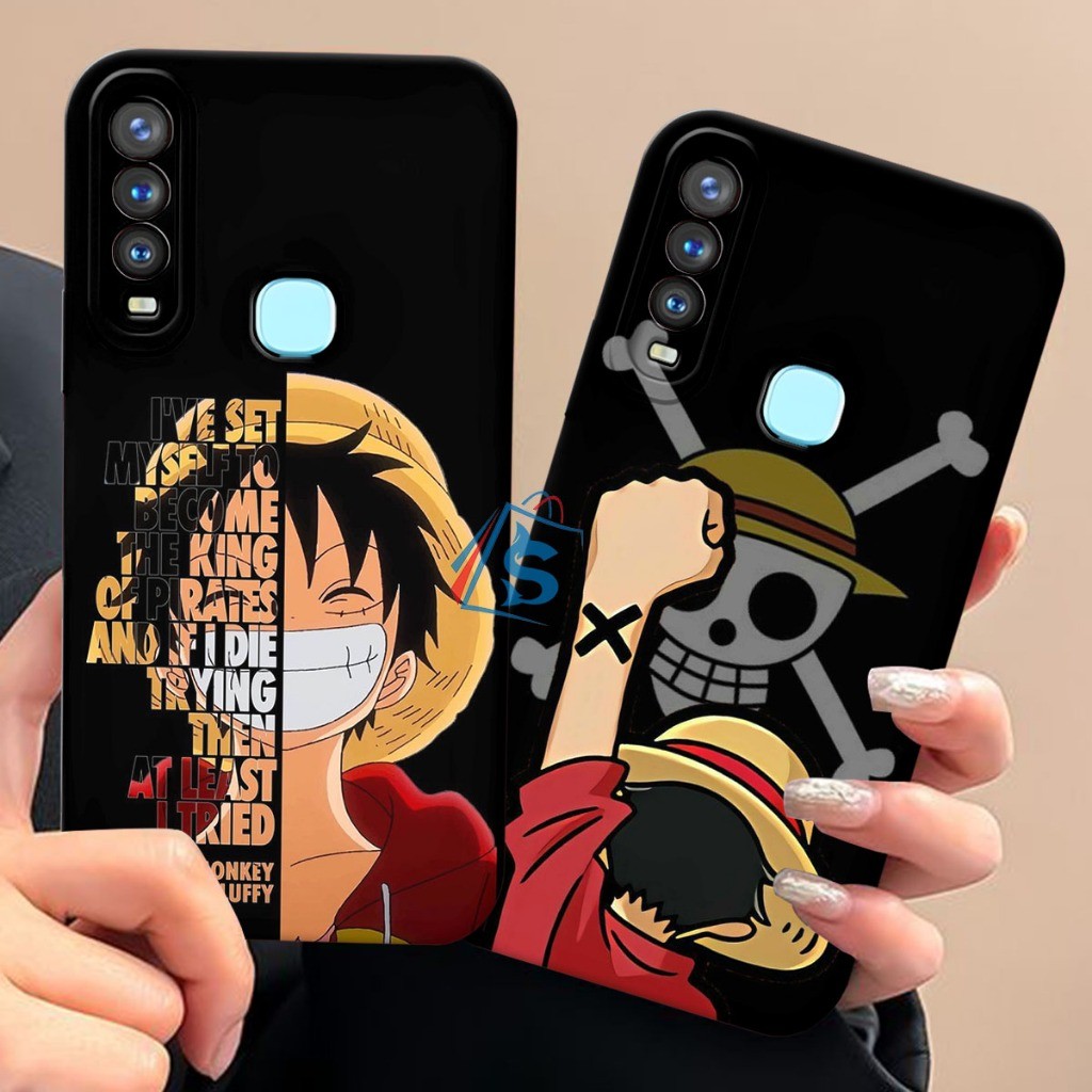 [SHARK CASE ] Softcase Vivo Y11/Y12/Y12i/Y15/Y16/Y17/Y19 Motif One Piece Luffy Kekinian Aesthetic - 