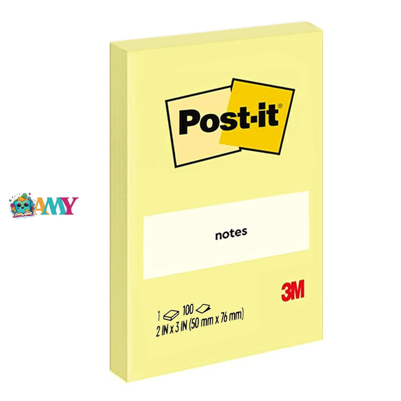 

(1BIJI) 3M POST IT 656 YELLOW NOTES AMY STASIONARY