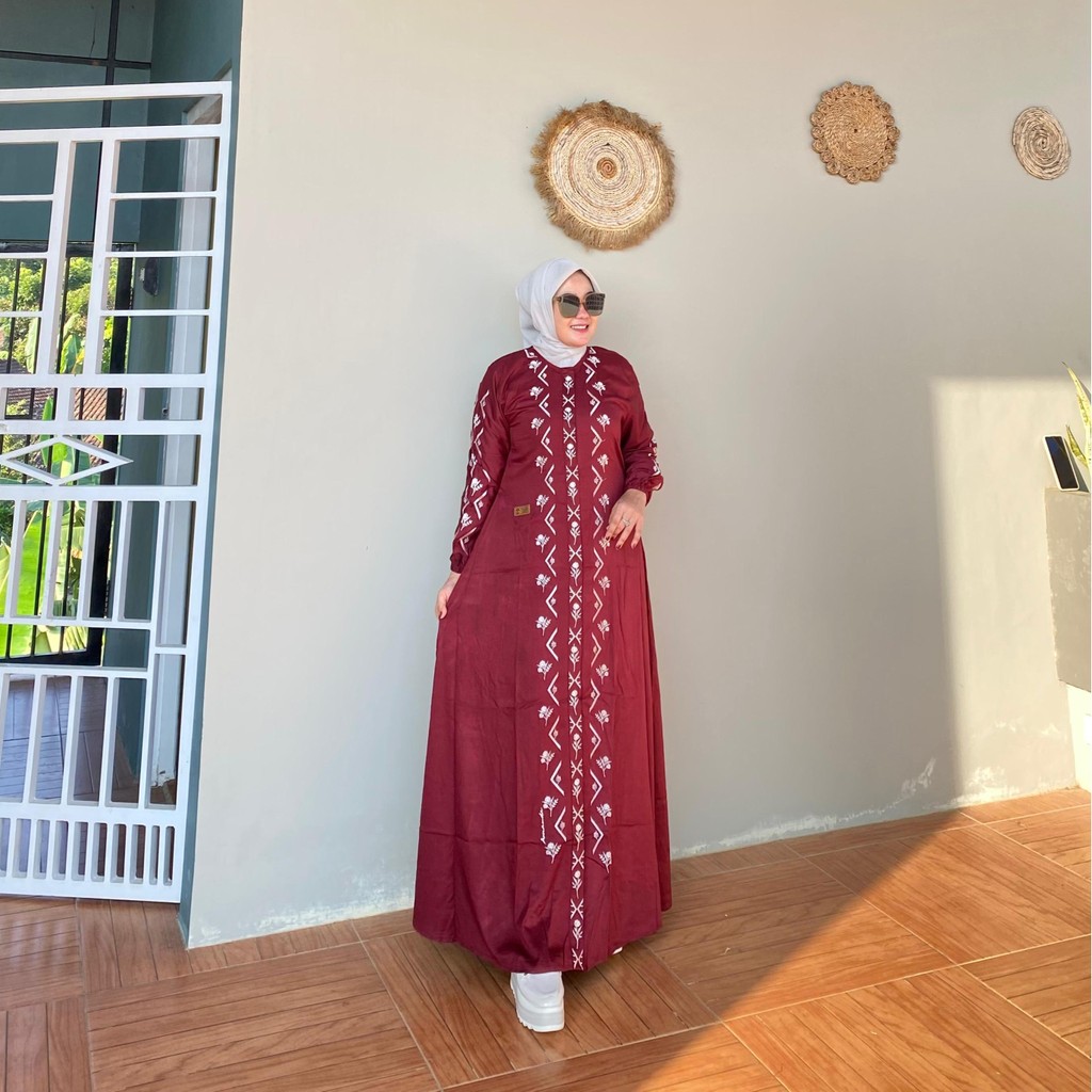 Gamis Amanda Kasih Rayon Twill Premium Bordir