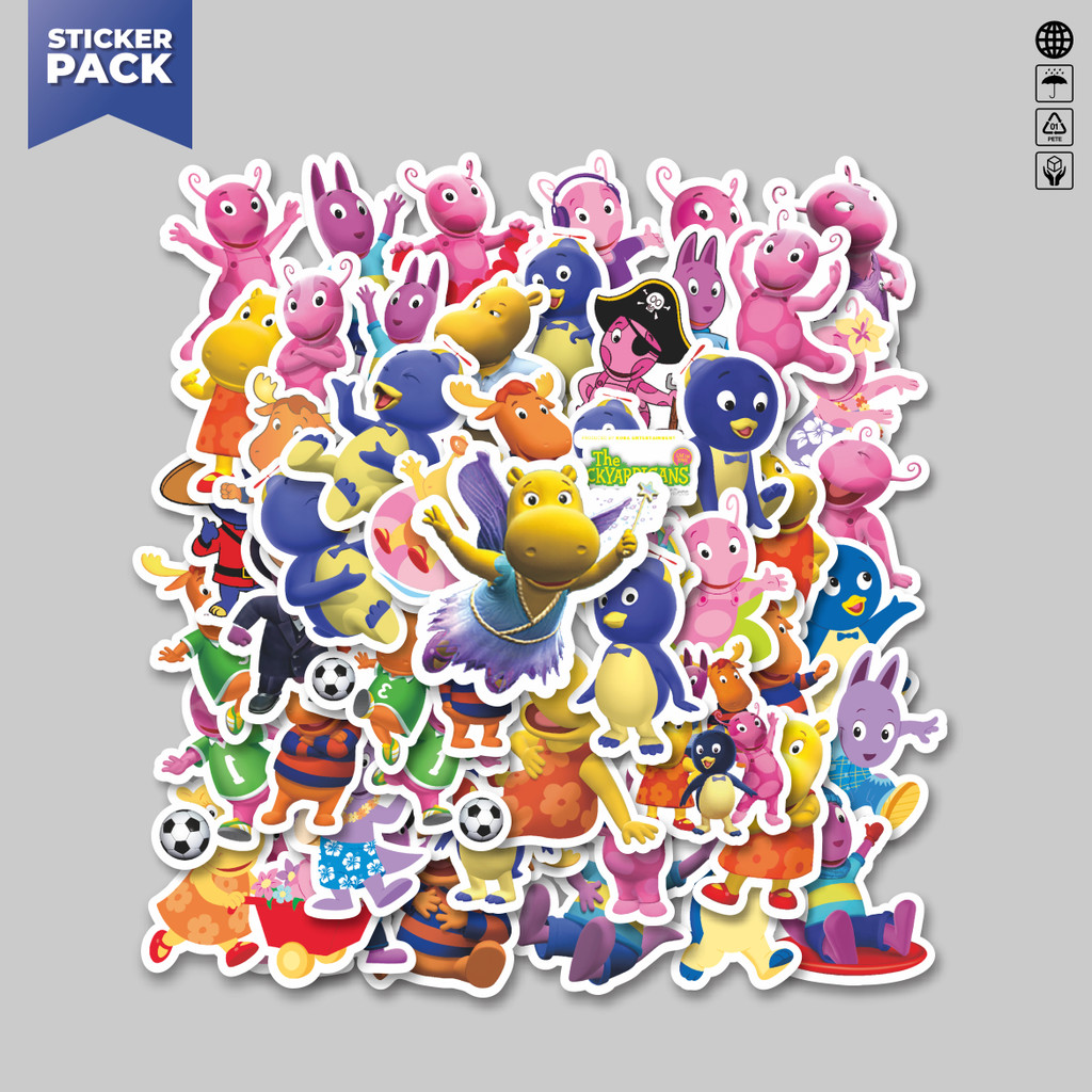 

[100PCS]Stiker Pack Stiker Kartun Series Bakyardigans Mix 1 Aesthetic Vinyl Anti Air Dekorasi Sticker Laptop Buku Journal Koper Helm Casing HP Gitar Helm Skateboard
