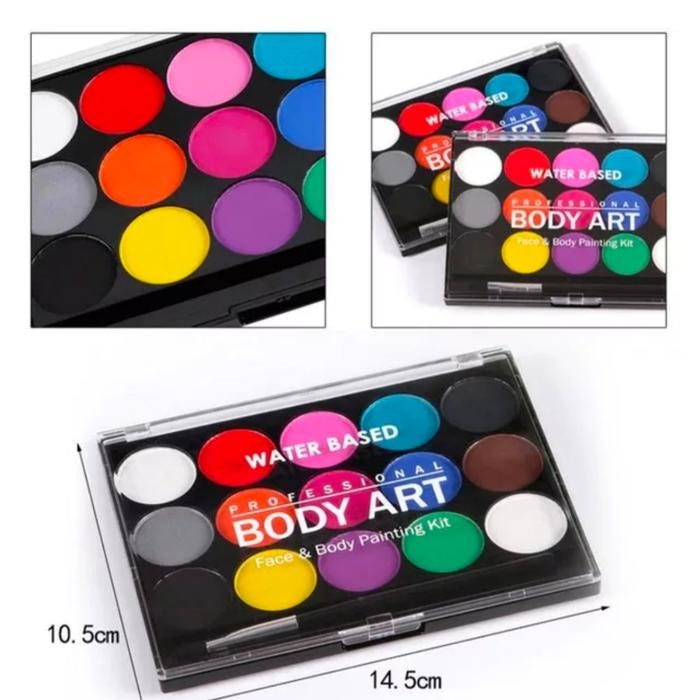 

Cat Wajah/Tubuh Face Painting 12 Colors Free 2 Brush Kuas - 5 pcs Kuas