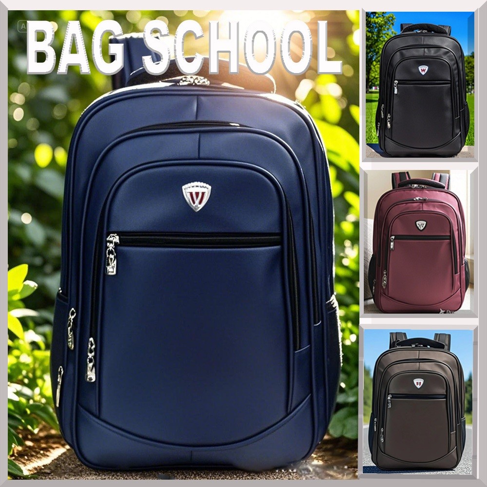 Tas Ransel Polo Water Resistant Sekolah & Kerja | Backpack Pria Wanita Ukuran Besar Laptop 14 Inch |