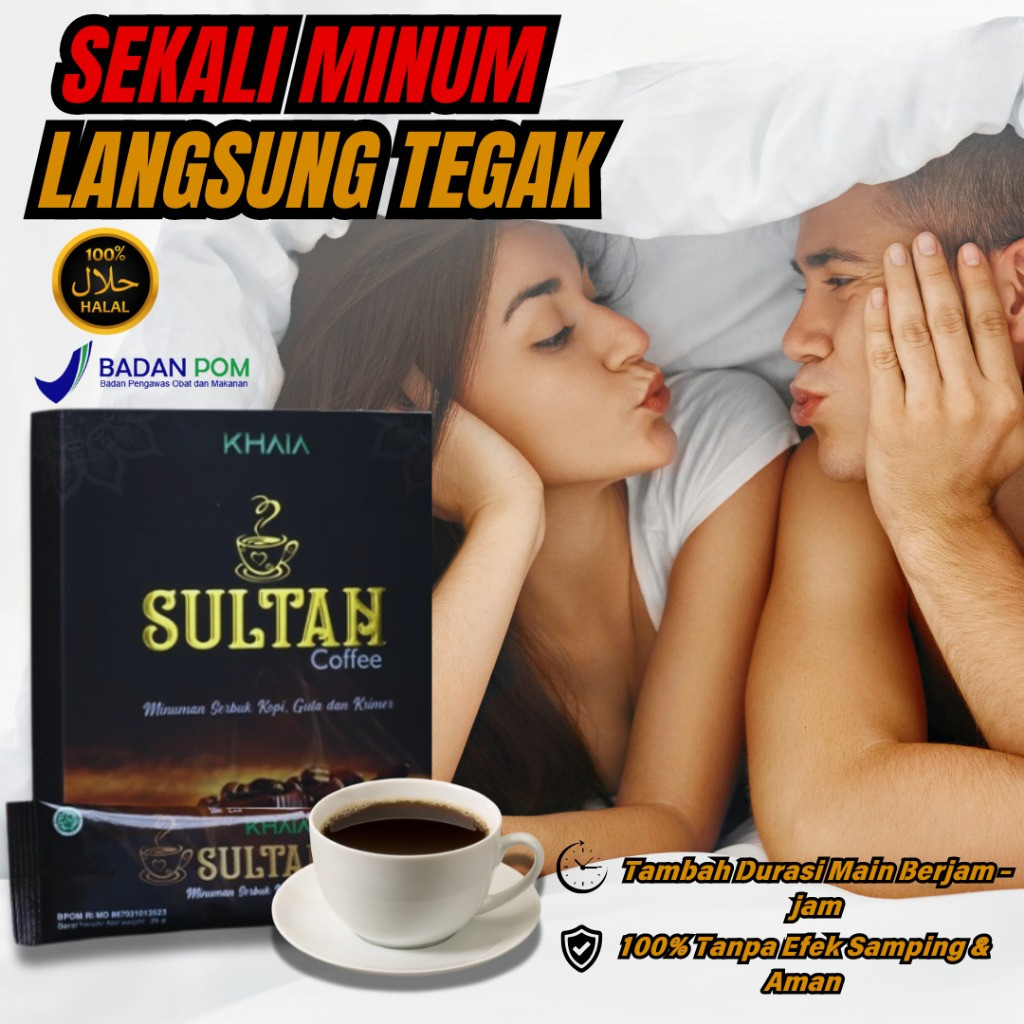 

Sultan Coffee - Kopi Hitam Aman Untuk Jantung - Suplemen Khusus Pria Dewasa 1 Box Isi 10 Sachet Resmi BPOM
