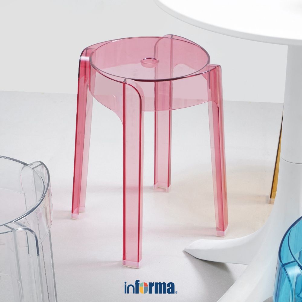 Informa Hurly Bangku - Pink Multipurpose Stool Bangku Makan Cafe Restoran Serbaguna Furniture Interi