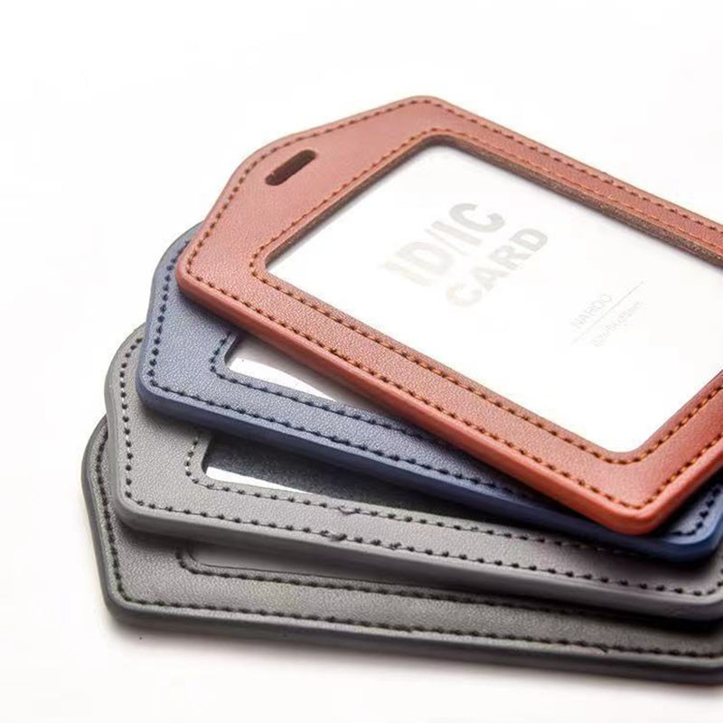 

Horizontal Vertical Bus ID Card Case Genuine Leather Nurse Work ID Cards Holder Credit Card Holder Badge Holder Card Cover Case
