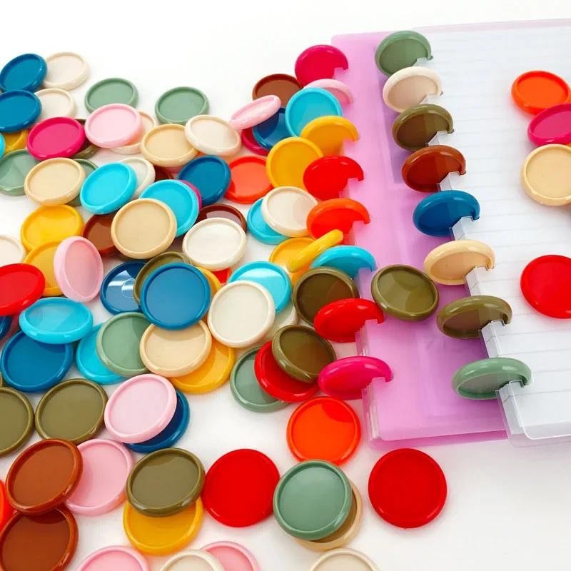 

100pcs 24mm 28mm 32mm Mushroom Hole Binding Rings Plastic Discs Loose-leaf Notebooks Binder Ring Planner Rings Discbound Planner