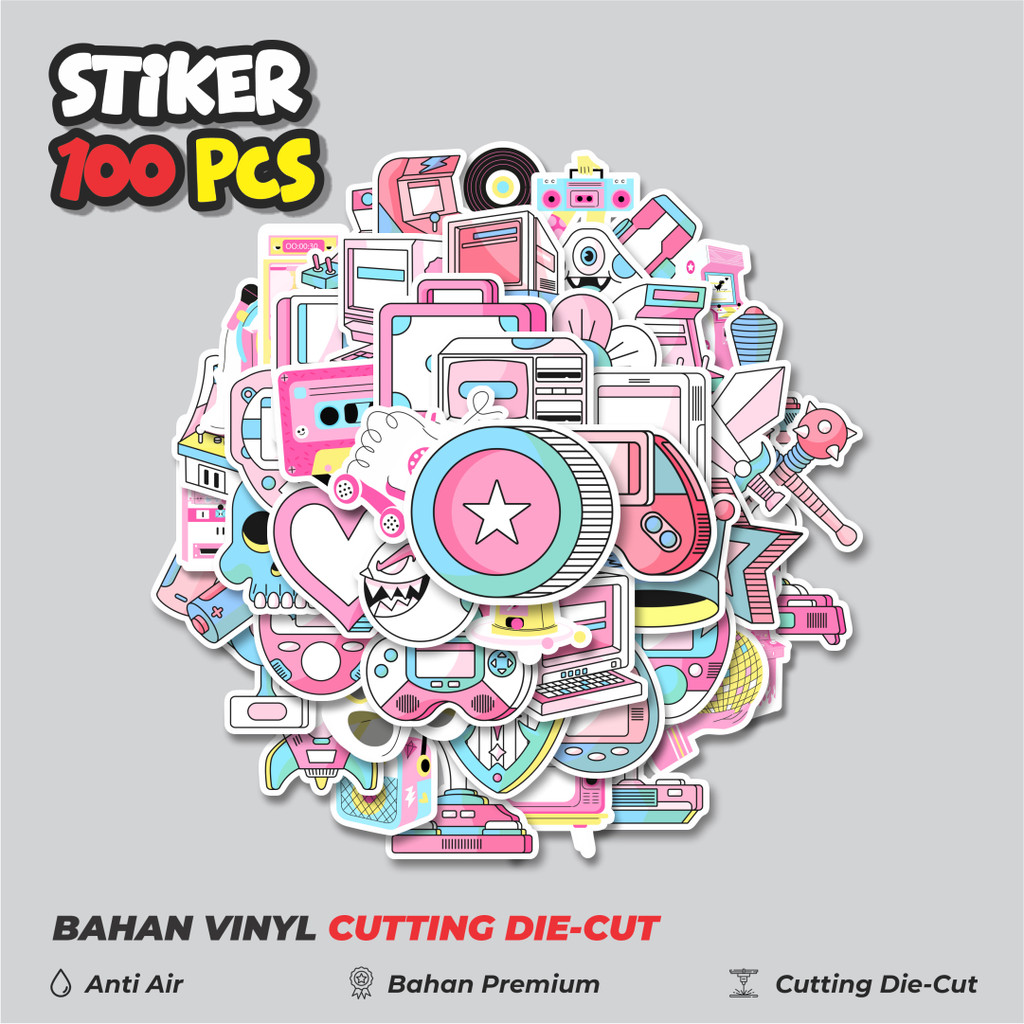 

Terbaru! 50 pcs Stiker Pastel Gaming Mix Dekorasi Lucu Kreatif untuk Notebook, Skateboard, HP