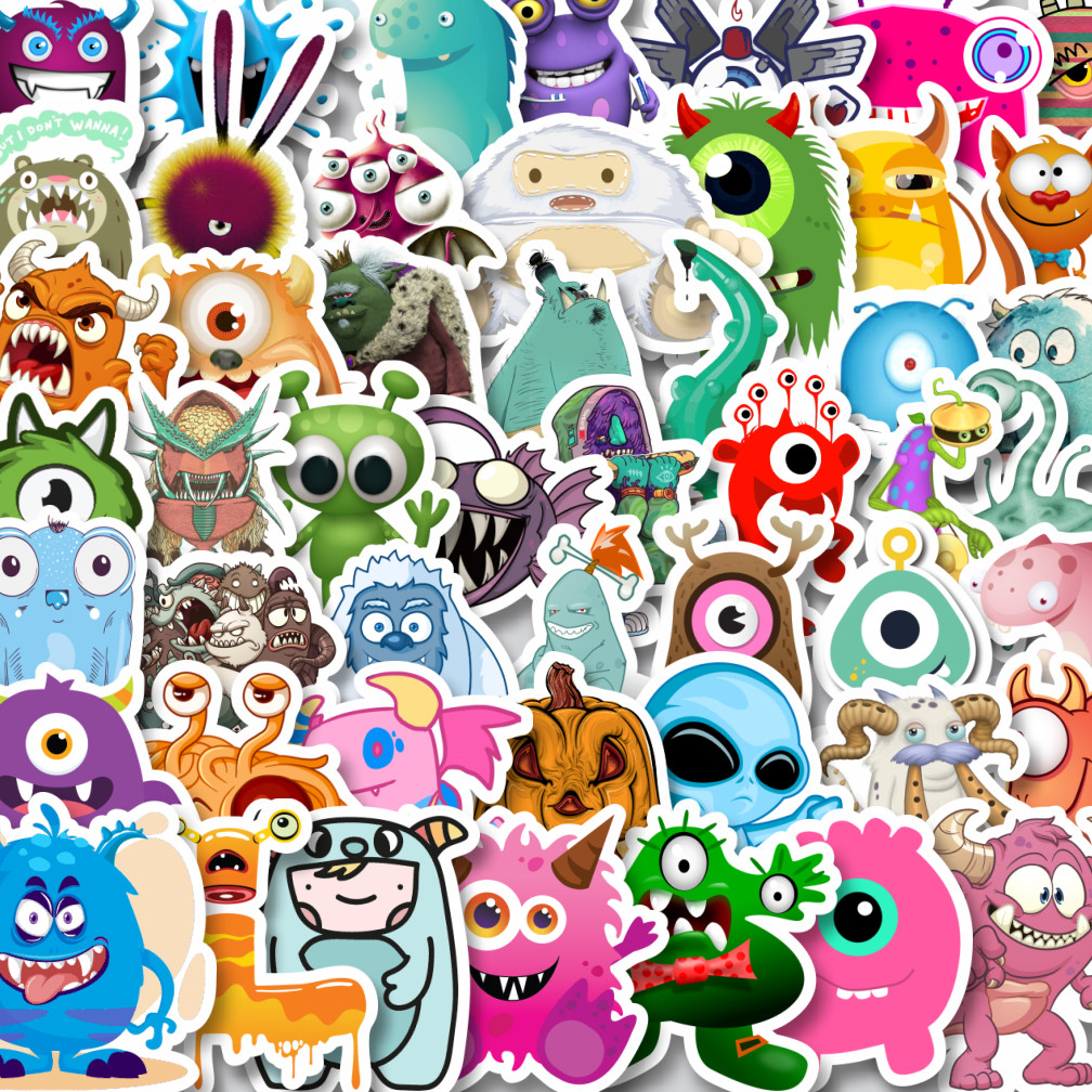

Stiker Cutting Pack Stiker Monster Art Illustration Karakter Mix 6 Isi 100Pcs Series Aesthetic Lucu Keren Untuk Koper Bahan Vynil