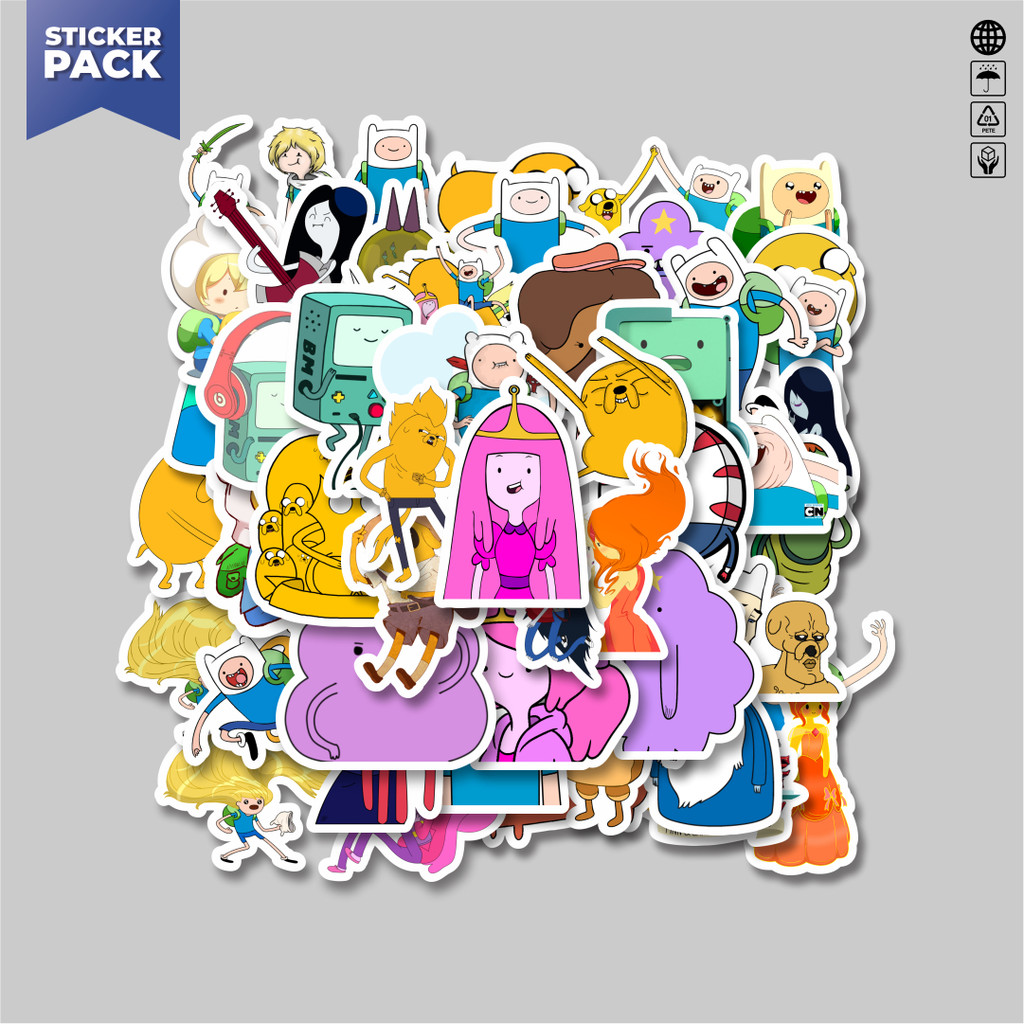 

[100PCS]Stiker Pack Stiker Kartun Series Adventure Time Character Mix 4 Aesthetic Vinyl Anti Air Dekorasi Sticker Laptop Buku Journal Koper Helm Casing HP Gitar Helm Skateboard