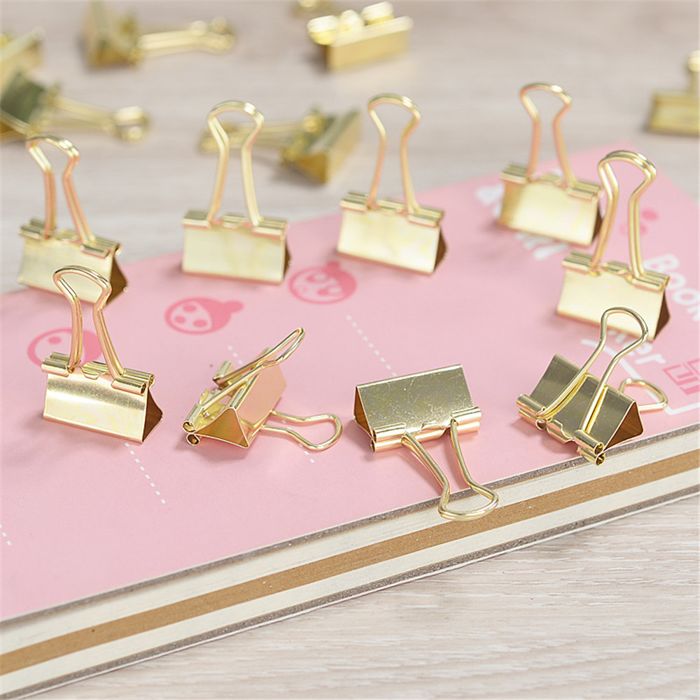 

10pcs gold metal Paper Clamps Paper Binder Clip Office Clips Mini Binder Clips for Office Home School Business