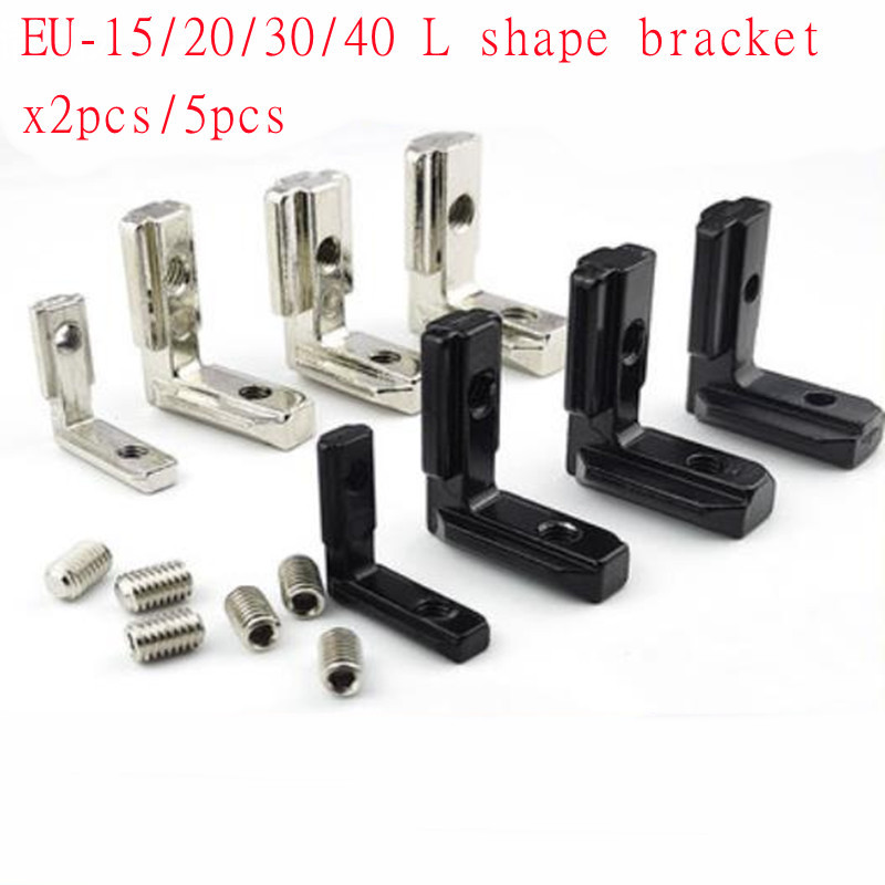 2pcs-10pcs/lot  L Shape Inner Corner Joint Bracket with Screw for 1515 2020 3030 4040 Aluminum Extru