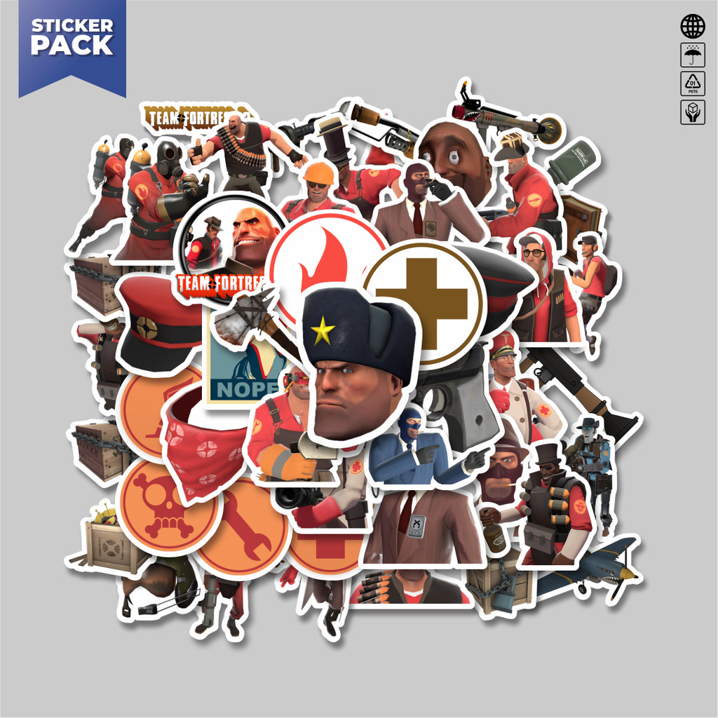 

[100PCS]Stiker Pack Stiker Game Series Team Fortres Character V6 Aesthetic Vinyl Anti Air Dekorasi Sticker Laptop Buku Journal Koper Helm Casing HP Gitar Helm Skateboard
