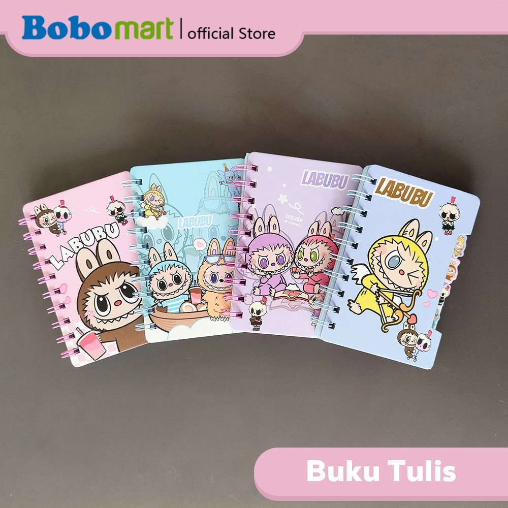 

BOBOMART Notebook Spiral A6 Labubu – Buku Catatan Mini Lucu 60 Lembar Bergaris ZXB 800-6810