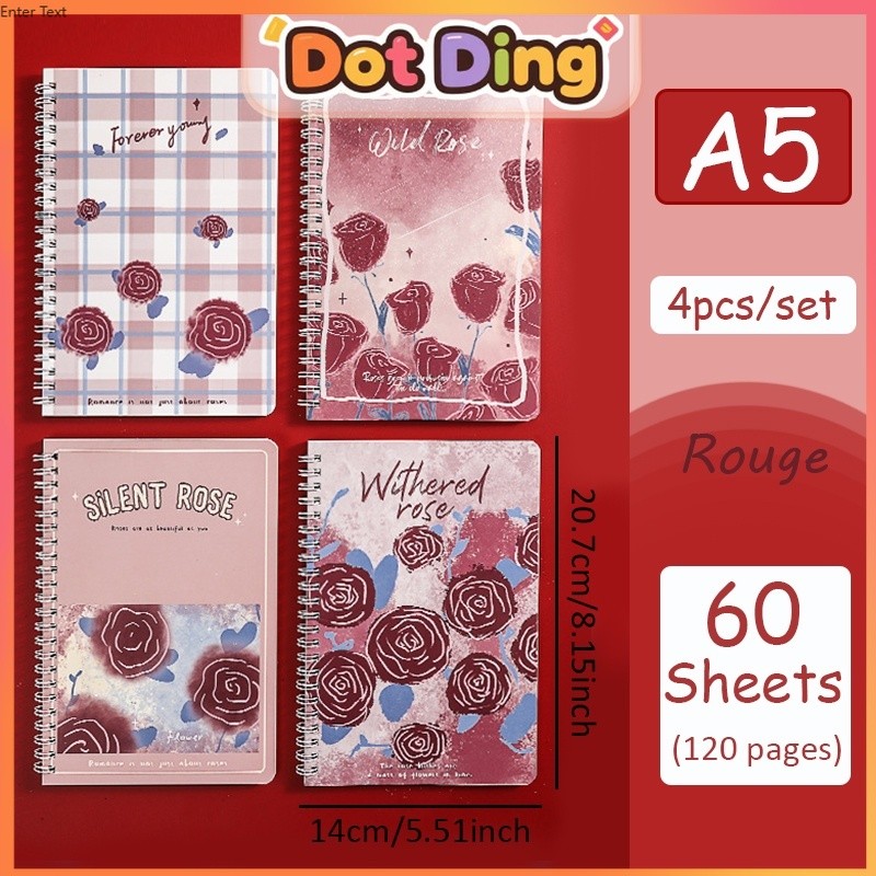 

[DOTDING] 4 Buah Notebook A5 Lukis Minyak Kawaii - Buku Catatan Hard Cover Bergaris Kualitas Tinggi Hadiah Pelajar Alat Tulis Sekolah