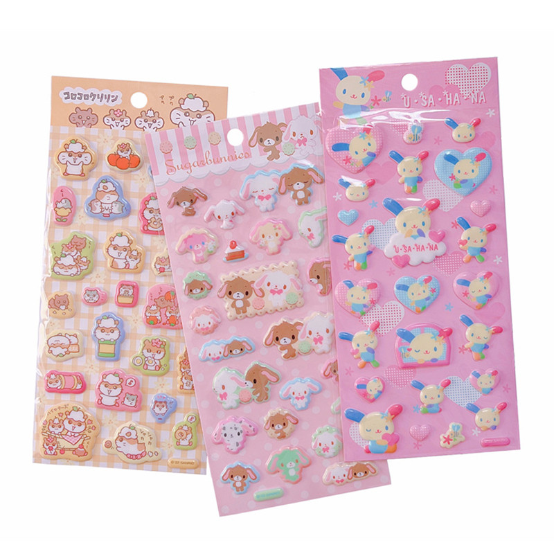 

Usahana Sugarbunnies Stickers Corocorokuririn Three-D Cute Kawaii Stickers Cartoon Anime Laptop Notebook Sticker Book Decor