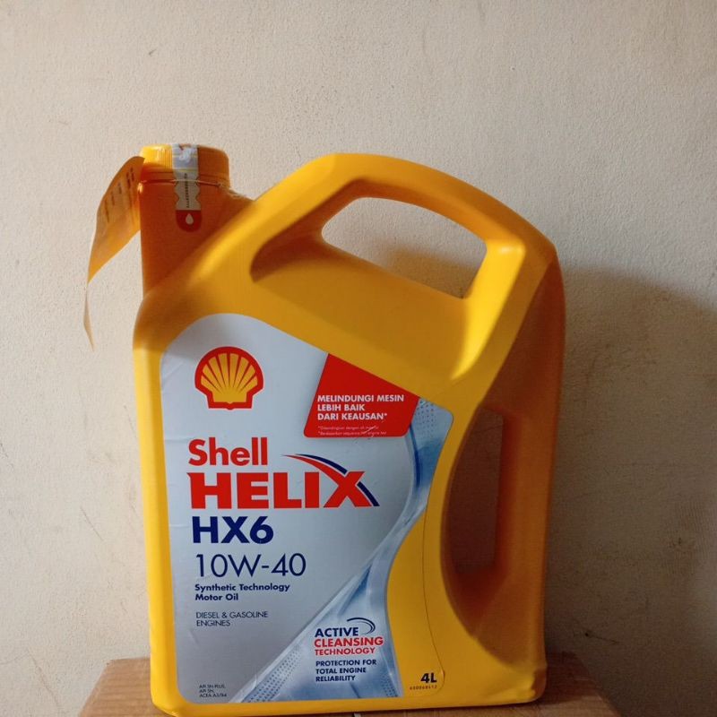 NURYANTO.SHOP Oli shell Hx6 4Liter oli mesin Hx6 4L Oli Pelumas mesin Shel Hx6 4Liter Oli Galon Shel