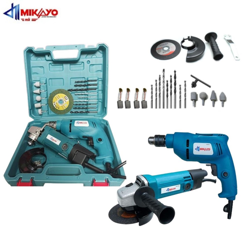 Paket ( 2 ) Item MIKAYO Mesin Bor 10mm Set Koper+MIKAYO Mesin Gerinda ZX2902